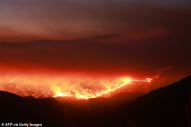 The Basin Fire, pictured above, is currently the state's largest fire at more than 14,000 acres