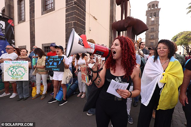 Tens of thousands of people took to the streets of Tenerife on April 20