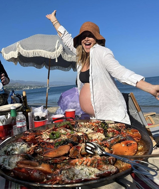 'Thank you all so much for the birthday wishes!! I am filled with love and gratitude AND some amazing paella made by chef Sebastian @basqueria,' her caption began
