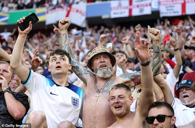 The Three Lions fans were in great voice before, during and after the quarter-final clash