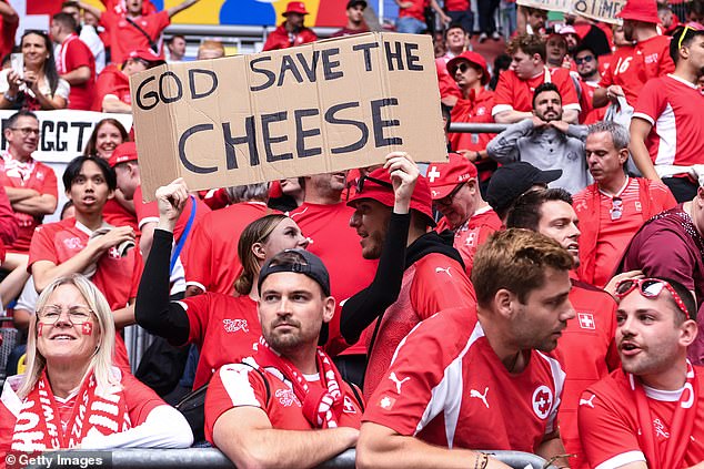 Both England and Switzerland fans were in great spirits during the tie at the Dusseldorf Arena