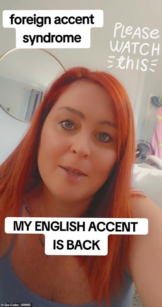 Zoe Coles , 36, from Stamford in Lincolnshire, who woke up with a Welsh accent despite never visiting the country has got her old accent back - a year later