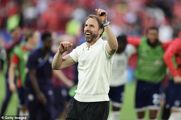 Gareth Southgate heaped praise on his side after celebrating in front of fans at the conclusion of the tie