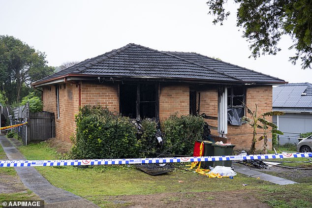 The commission housing was quickly engulfed in flames in the early hours of Sunday morning