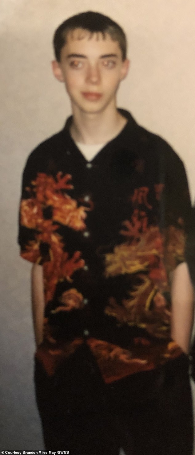 Brandon pictured when he was 13-years-old. It was at this age that his focus turned to anti-ageing and he began to become interested in nutrition