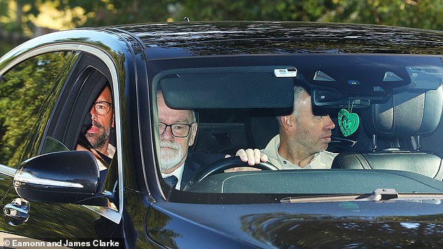 Ruud van Nistelrooy (left) and Rene Hake arrived at Manchester United's training ground