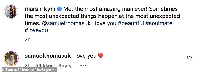 'Met the most amazing man ever! Sometimes the most unexpected things happen at the most unexpected times. I love you #beautiful #soulmate #loveyou,' she captioned the post