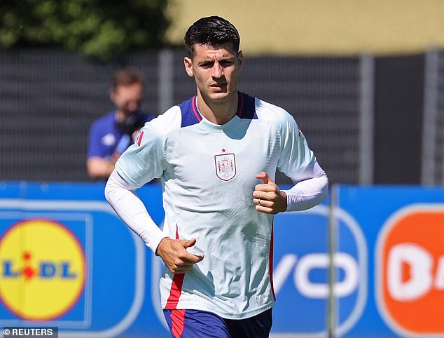 His comments have caused a storm inside the Spanish camp (pictured: Morata training today)