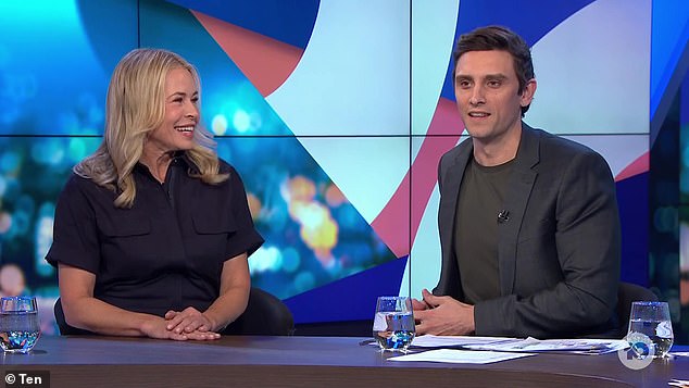 Chelsea Handler (left) made quite an impression when she appeared on Australia's The Project on Monday night. The American comedian came in hot, immediately mocking panelist Sam Taunton (left) after his Barbie joke failed to land