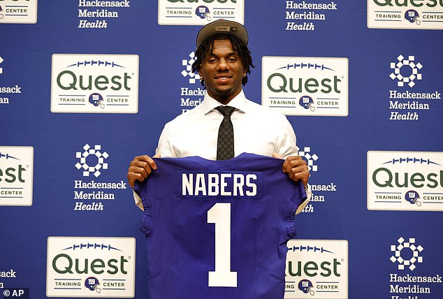 Nabers was selected sixth overall in this year's NFL Draft by the New York Giants in April