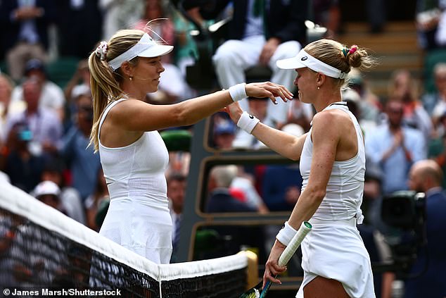 Boulter (left) played out a thrilling battle against British No 2 Dart (right) on Thursday in what was a topsy-turvy tussle that lasted nearly three hours