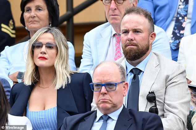 Golfer Shane Lowry and Wendy Honner attend day eight of the Wimbledon Tennis Championships