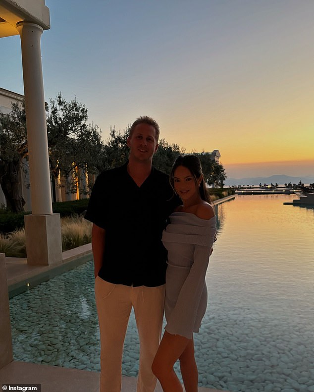 Jared Goff and Christen Harper looked loved up while on their honeymoon in Greece