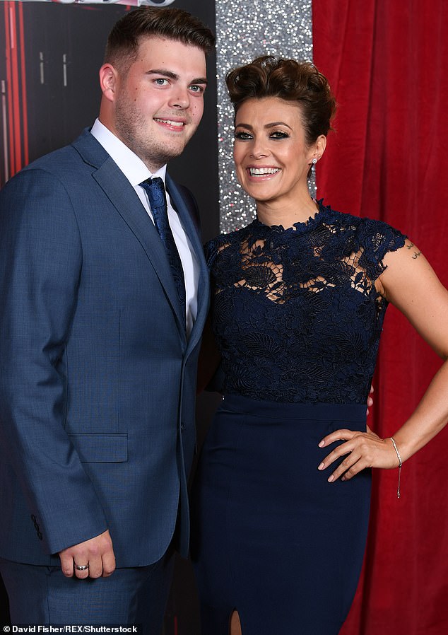 Kym Marsh and son David Cunliffe at The British Soap Awards in June 2017