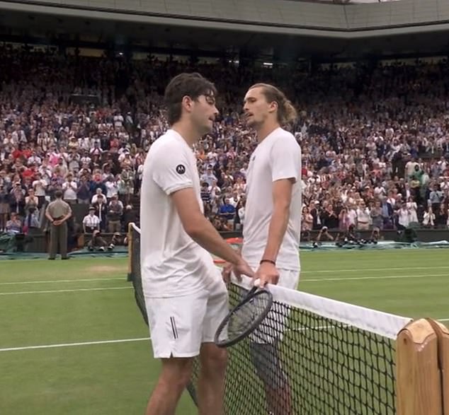 Fritz and Zverev had a tense exchange at the net after the match finished, with the former advancing to the Wimbledon quarter-finals