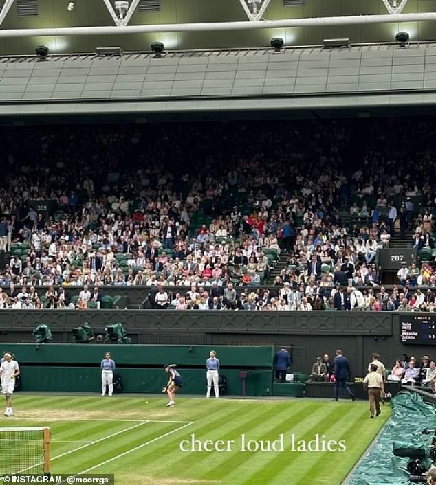 Riddle also posted a story that read 'cheer loud ladies' during the five-set match