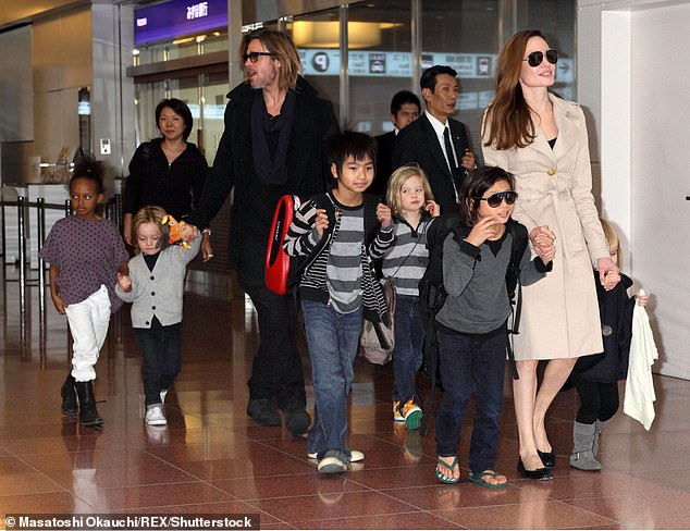 Pitt and his ex-wife #2 Angelina Jolie - who have not finalized their 2016 divorce nor their legal battle over Château Miraval - will celebrate the 16th birthdays of their fraternal twins Vivienne and Knox this Friday (pictured in 2011)