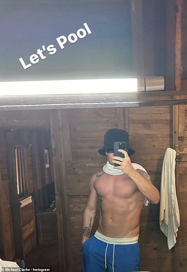 Michael Clarke has flaunted his impressive physique in a thirst trap mirror selfie while on holiday away from his new girlfriend Arabella Sherbourne