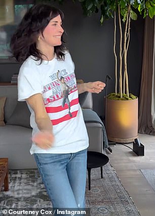 Courteney dancing in a social media video