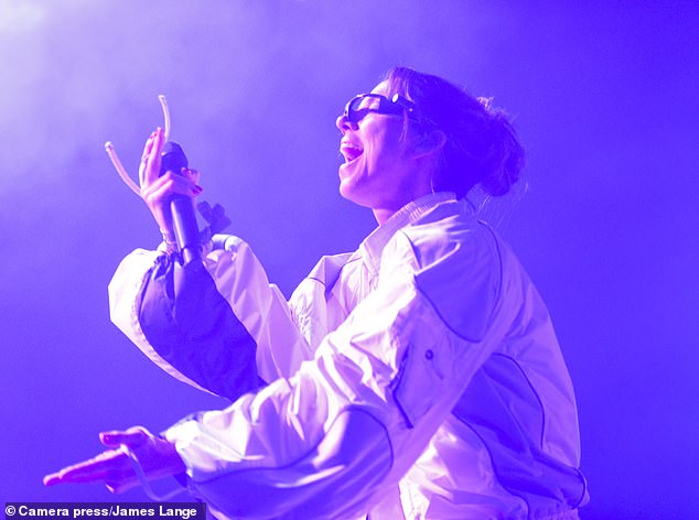 Melanie C made a surprise appearance during Orbital's set at the festival last month