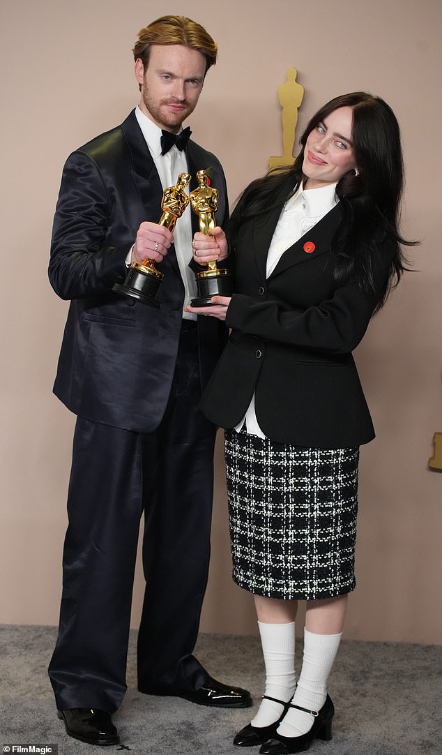 The successful siblings pictured in March with their Oscar for their song What Was I Made For? from the Barbie soundtrack