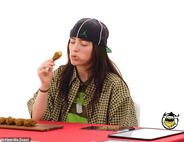 Throughout the filming, the duo ate spicy vegan chicken wings and answered questions from note cards