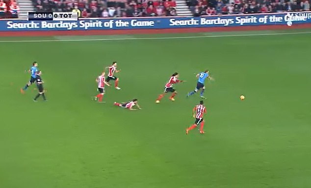 Kane's first meeting with Van Dijk in 2015 saw him skip past the defender and score with ease