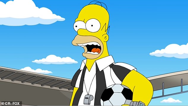 In the 2014 episode, "You Don't Have to Live Like a Referee," Homer becomes a referee at the World Cup and exposes corruption within the soccer organisation