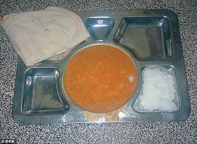 Karl Williams has written about his experience inside the prison in a new autobiography called Killing Time. Here is a picture of one of the meals he was served