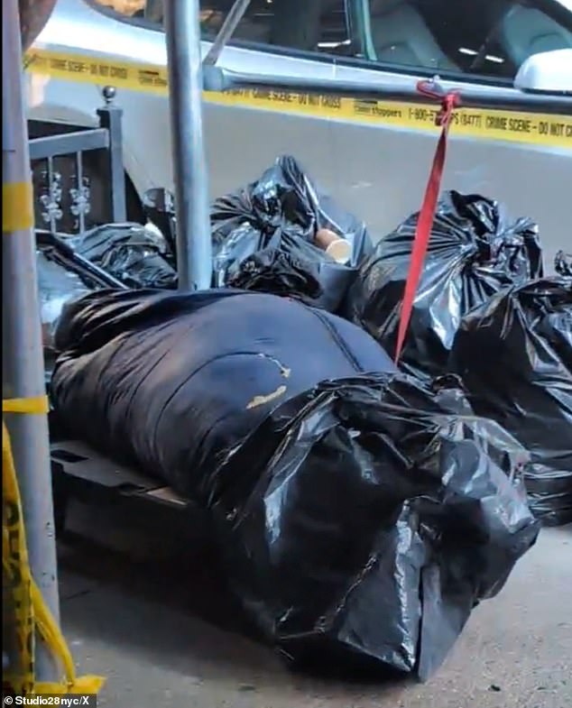 An NYC resident stumbled across a woman's body wrapped in a garbage bag on a busy sidewalk last week