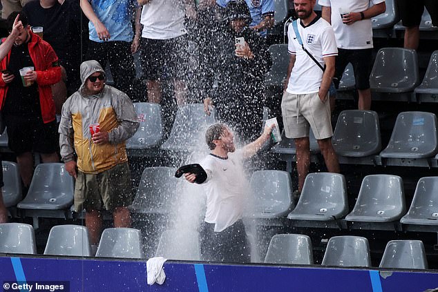 Inclement weather previously saw fans soaked watching group stage and round of 16 clashes