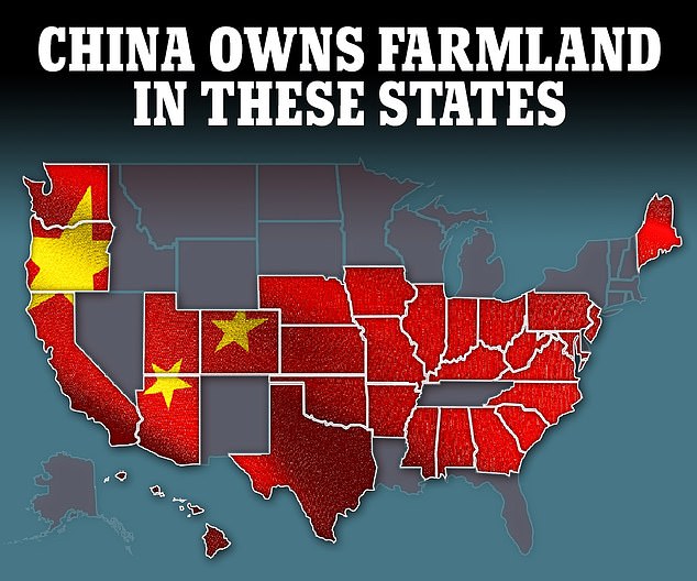 Chinese entities own farmland in 29 out of the U.S.'s 50 states, totaling 347,000 acres