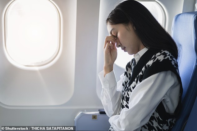 A new travel phenomenon has swept TikTok in the form of 'rawdogging,' which means consuming no form of entertainment during a flight (stock image)