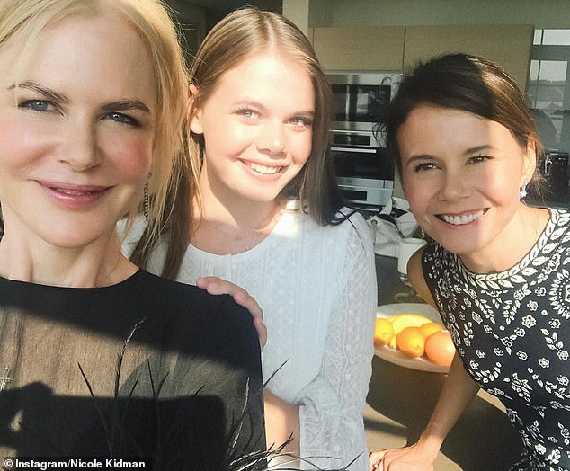 The 26-year-old explained her career journey and how her past roles helped her get her current job as 7Bravo's red carpet presenter, but failed to mention her famous aunt Nicole Kidman (left) and her mother Antonia (right), who was a TV presenter herself