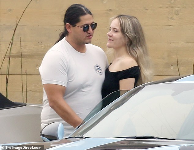 Billionaire lottery winner Edwin Castro and his new date Payten Vincent were seen getting intimate after arriving at LA's Nobu restaurant in his $500,000 Porsche