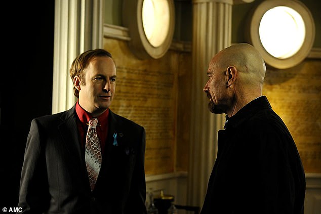 In the end things worked out more than fine for Odenkirk when he scored the part of morally-compromised lawyer Saul Goodman in season two of the hit AMC series Breaking Bad in 2009, a role that would morph into a main cast member for the remaining three seasons; he is pictured in a scene with Bryan Cranston as Walter White