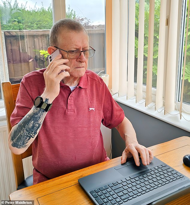 Peter Middleton, 70, has dementia and was targeted by scammers claiming to be from his bank