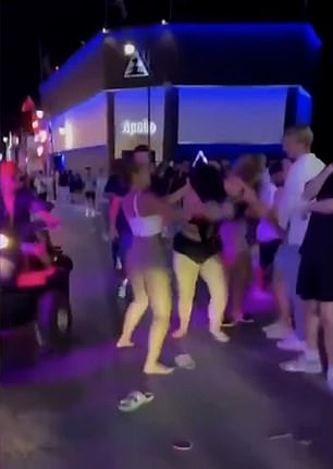 The two tourists got into the fight in the middle of Malia