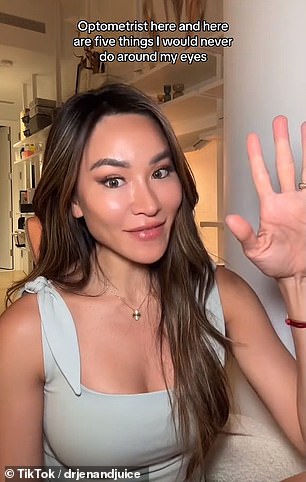 In a new video posted to TikTok, Dr. Tsai revealed the five things that she would never do around her eyes