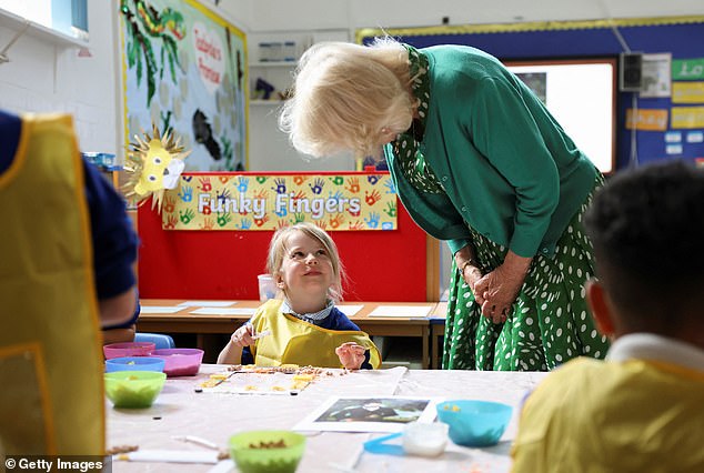 As usual, the Queen took a great interest in all the children - and called the library 'the most important room in the school'