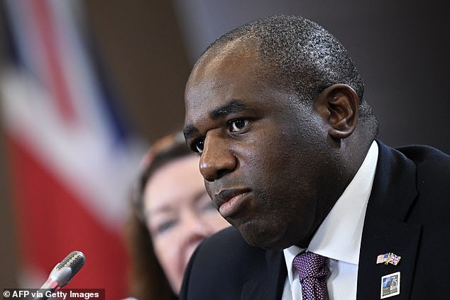 David Lammy (pictured) derided Boris Johnson, David Cameron and James Cleverly as 'not the class of people that Britain needs to run it now'