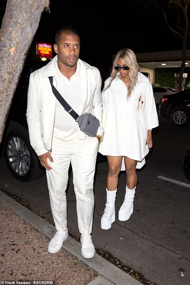 The couple co-ordinated their looks with white