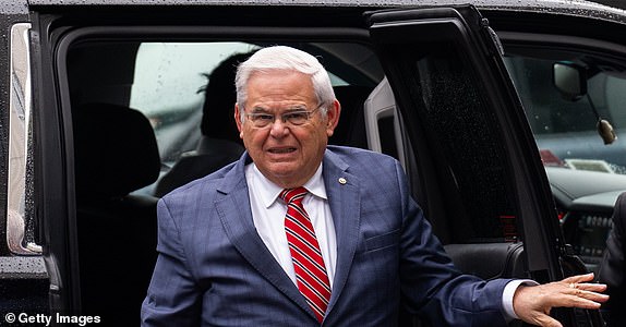 NEW YORK, NEW YORK - JULY 12: U.S. Sen. Bob Menendez (D-NJ) arrives for his federal bribery case in Manhattan federal court on July 12, 2024 in New York City. Menendez and his wife Nadine are accused of taking bribes of gold bars, a luxury car, and cash in exchange for using Menendez's position to help the government of Egypt and other corrupt acts according to an indictment from the Southern District of New York. The trial is expected to go to the jury any day. (Photo by Adam Gray/Getty Images)