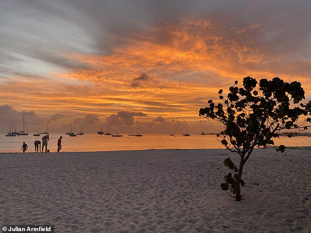 Julian loves his life in Barbados and the surrounding nature. Pictured above - a breathtaking sunset over Carlisle Bay