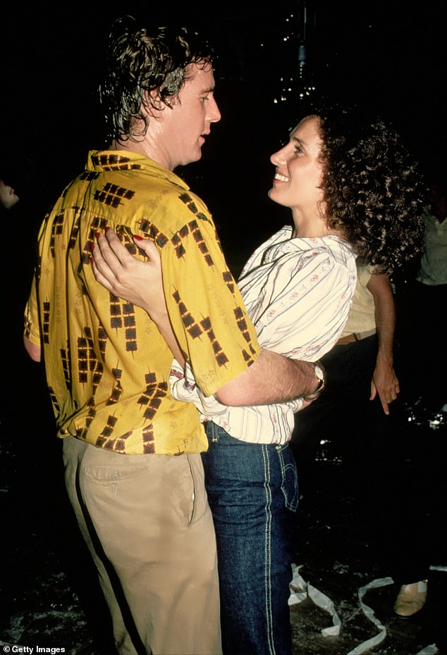 She was often photographed twirling wildly at Studio 54, usually with a handsome man by her side. She's seen with Ryan in 1979