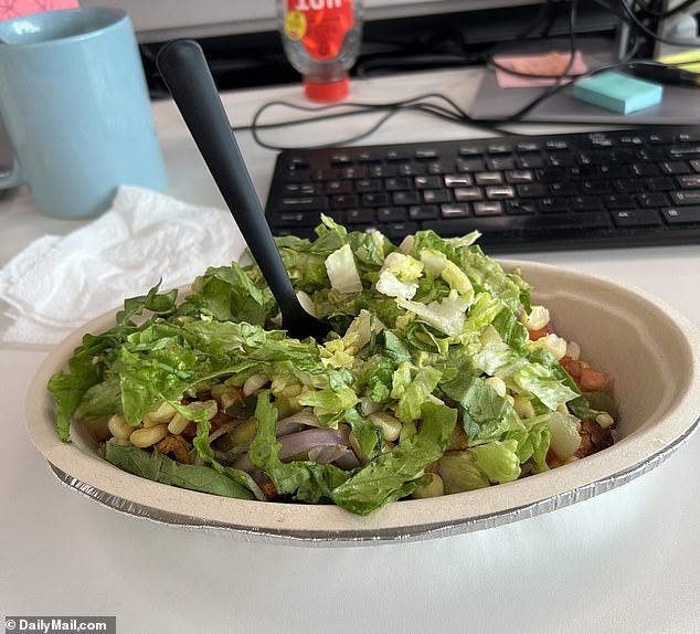 Estimates for Chipotle's official guidelines on portion sizes come so close to the weights delivered by our videotaped Chipotle location's service that the experiment lends credence to Dora-Laskey's claims. Above, one of our experimental chicken burrito bowls, ready to eat