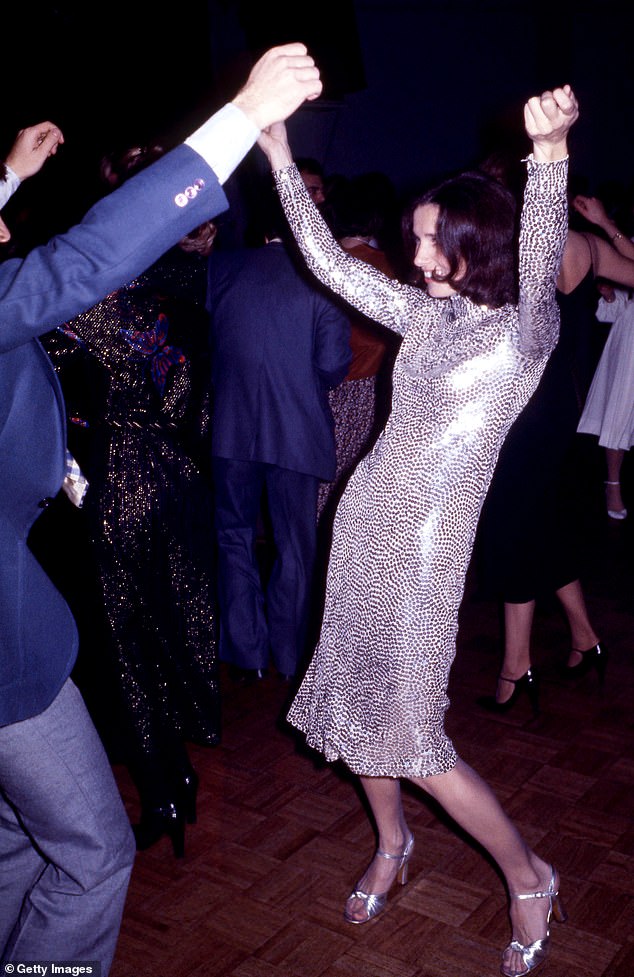 She quickly became a top socialite and tabloid fixture who often partied amongst Hollywood's most elite at the raunchy Studio 54 club in New York City. She's seen at Studio 54 in 1977