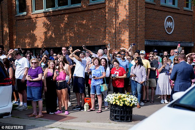 People gathered in Michigan to get a glimpse of President Biden during his visit to the state