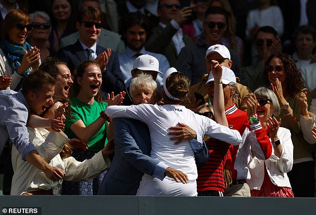 Meanwhile, Krejcikova celebrated with her family and called Saturday the 'best day of her life'