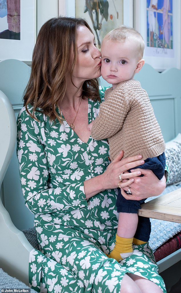 Charlotte says weight-loss jabs like Wegovy have been a hot topic of conversation at her children¿s school gates in west London for months. Pictured with her son James